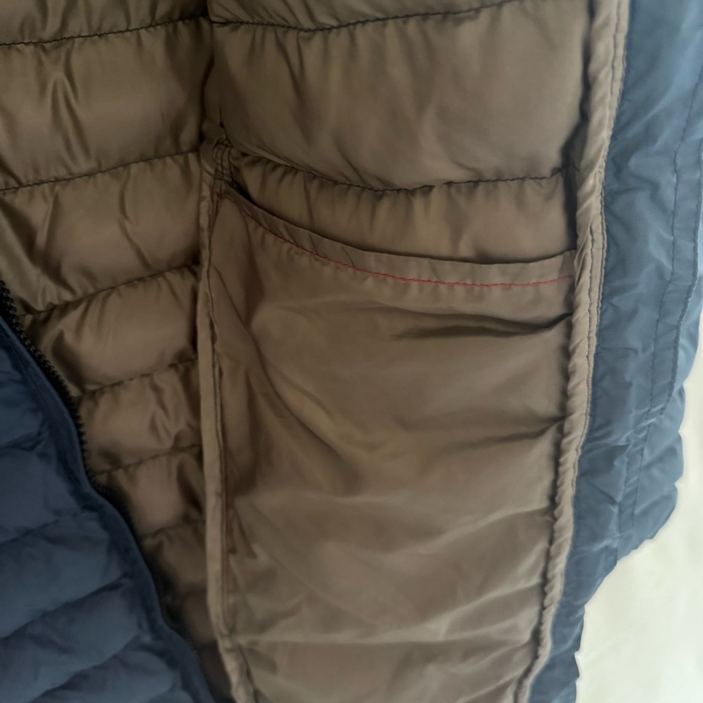 The North Face Youth Hooded Puffer Jacket Summit Series Size L Blue Brown - Picture 5 of 7